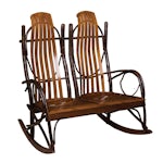 Double Rustic Hickory Twigs Rocker for Two | DutchCrafters
