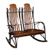 Double Rustic Hickory Twigs Rocker for Two | DutchCrafters