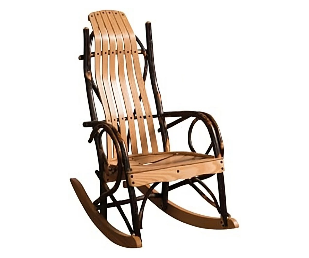 Small Cottage Rocker Rustic Hickory Child's Rocker - Amish Handcrafted Rocking Chairs