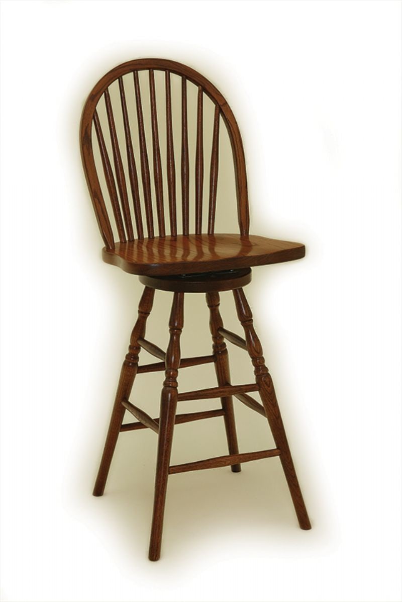 Nine Spindle Windsor Bar Stool from DutchCrafters Amish Furniture