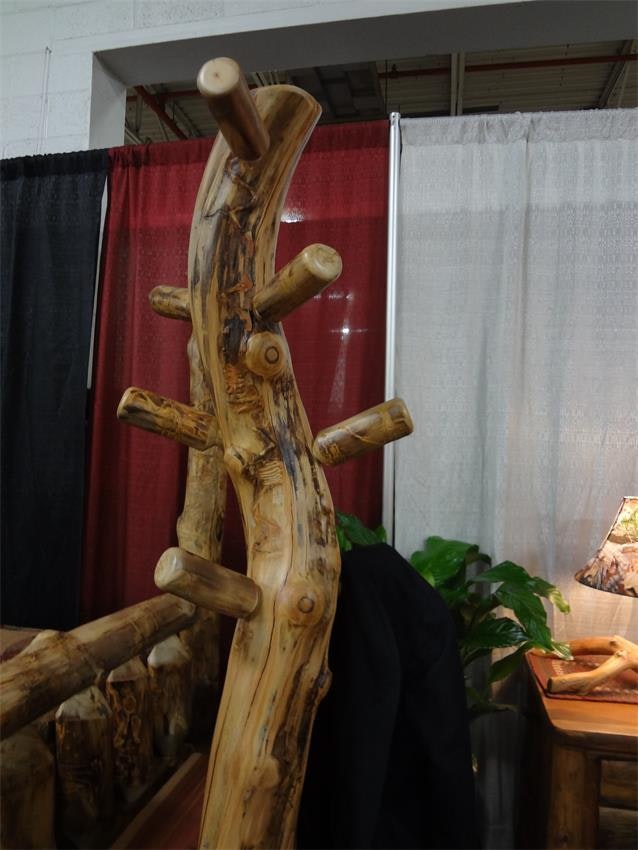 Amish Rustic Log Hall Tree | Handcrafted Entryway Coat Rack