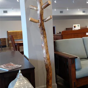 Amish Rustic Log Hall Tree | Handcrafted Entryway Coat Rack