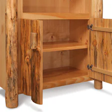 Handcrafted Log Bookcase With Bottom Doors | DutchCrafters