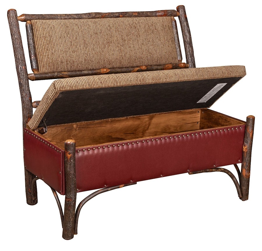 Amish Hoosier Hickory Storage Bench