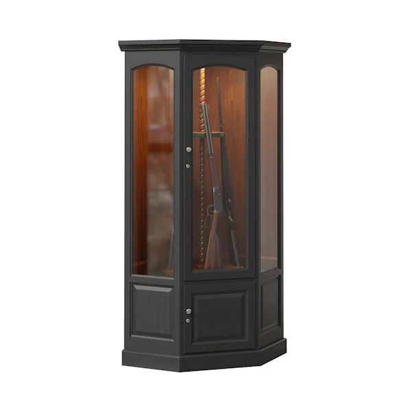 Amish Gun Cabinets | Solid Wood Display Cabinets with Glass Doors