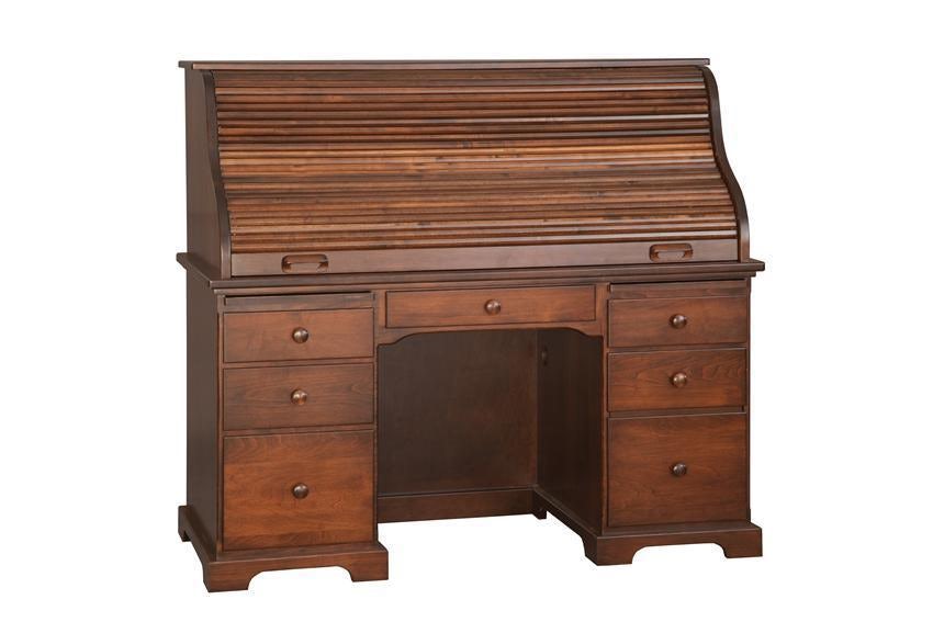 Solid Wood Computer Roll Top Desk from DutchCrafters Amish Furniture