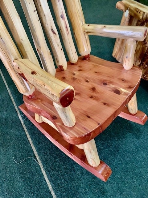Large Log Rocking Chair | Amish Handcrafted Log Furniture - Custom