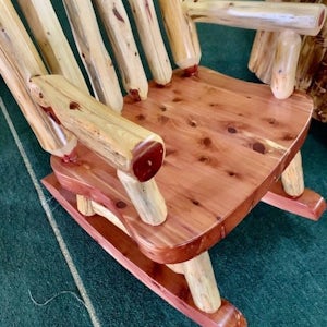 Large Log Rocking Chair | Amish Handcrafted Log Furniture - Custom