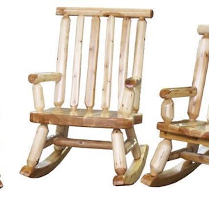 Large Log Rocking Chair | Amish Handcrafted Log Furniture - Custom