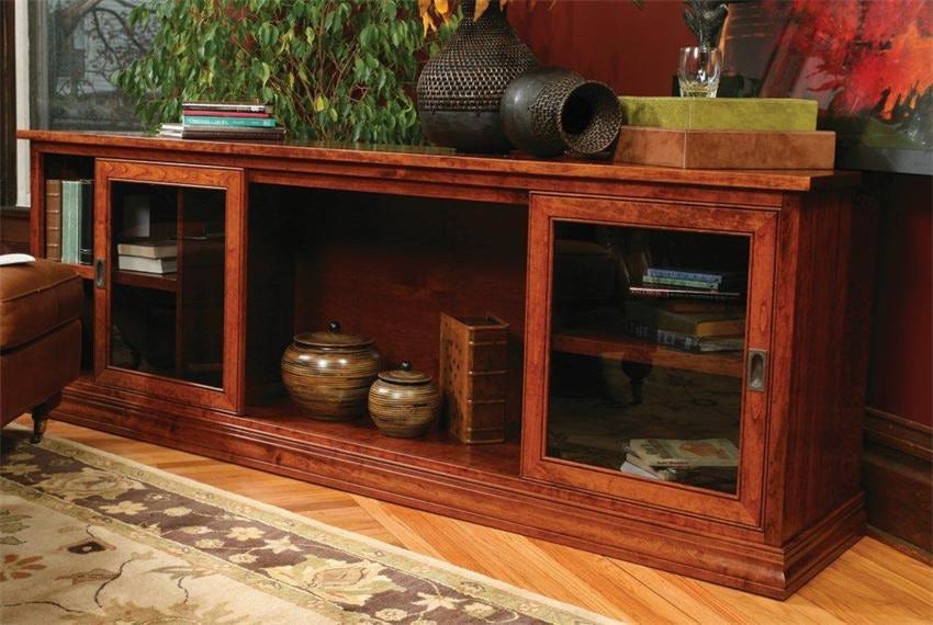 TV Console with 2 Sliding Glass Doors from DutchCrafters Amish