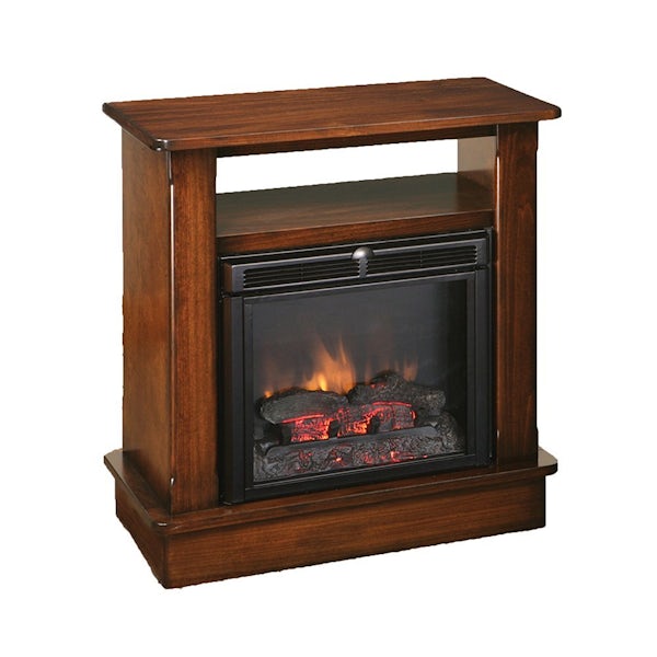Seneca Solid Wood Mantel with Electric Fireplace from DutchCrafters
