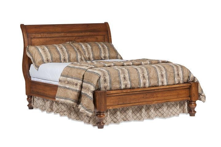 Heavy Distressed Miriam Sleigh Bed From DutchCrafters Amish Furniture