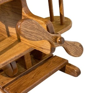 Amish Made Airplane Rocking Toy – Solid Oak Heirloom Rocker