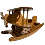 Amish Made Airplane Rocking Toy – Solid Oak Heirloom Rocker