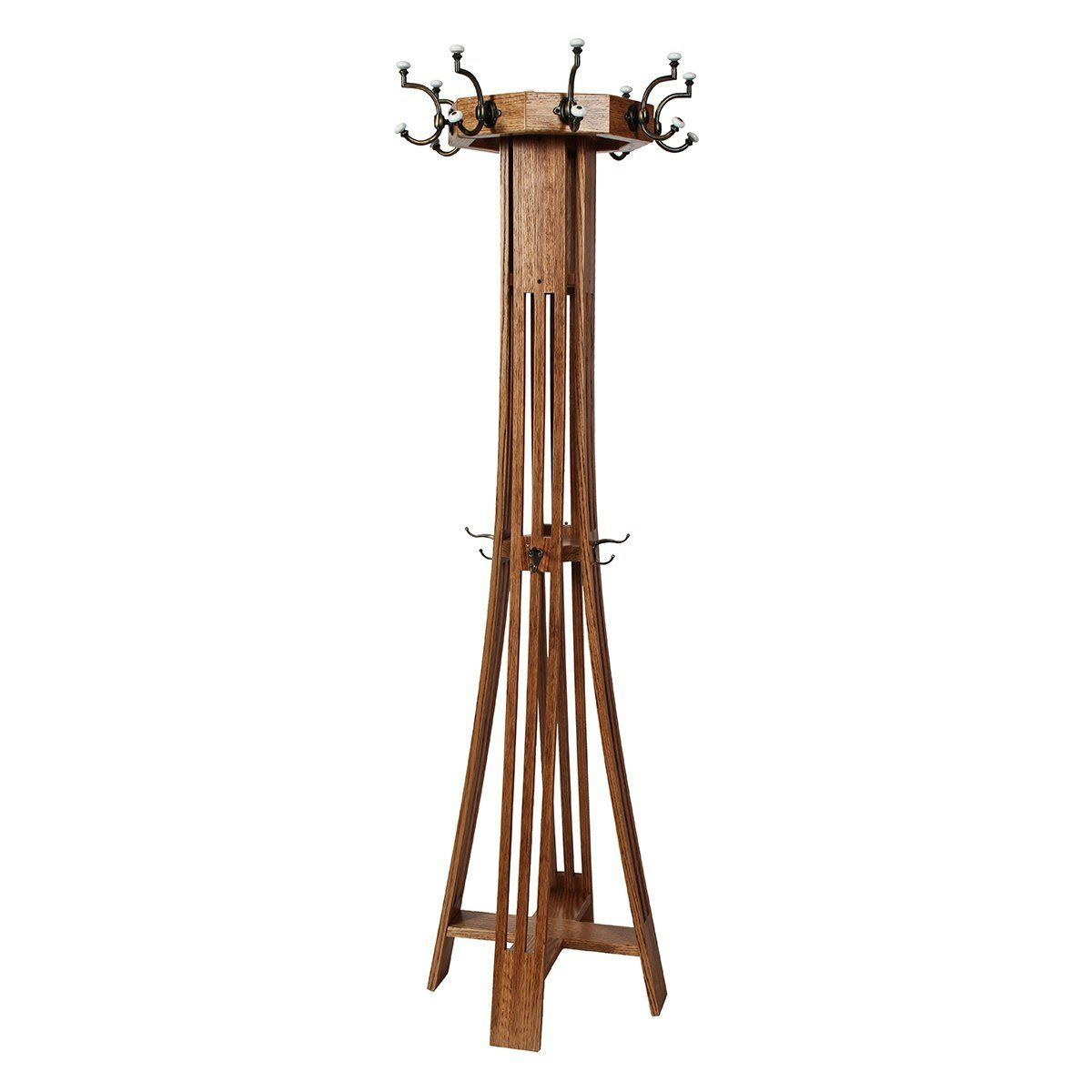 Hardwood Slat Mission Hall Tree from DutchCrafters Amish Furniture