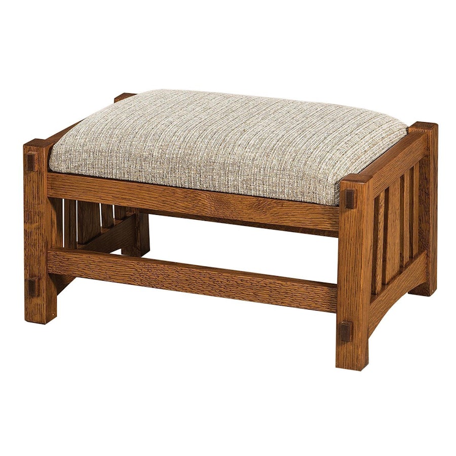 Mission Upholstered Footstool from DutchCrafters Amish Furniture