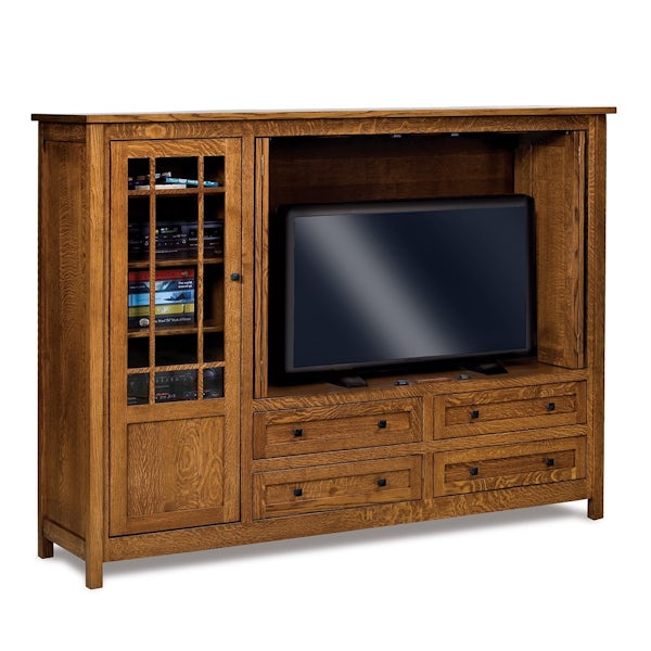 79 Mission Entertainment Center With Pocket Doors From Dutchcrafters 9135