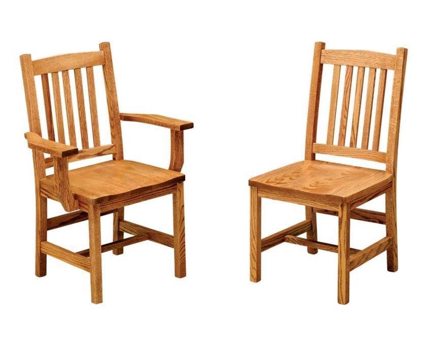 Mission-Style Dining Chair With Arms From DutchCrafters Amish