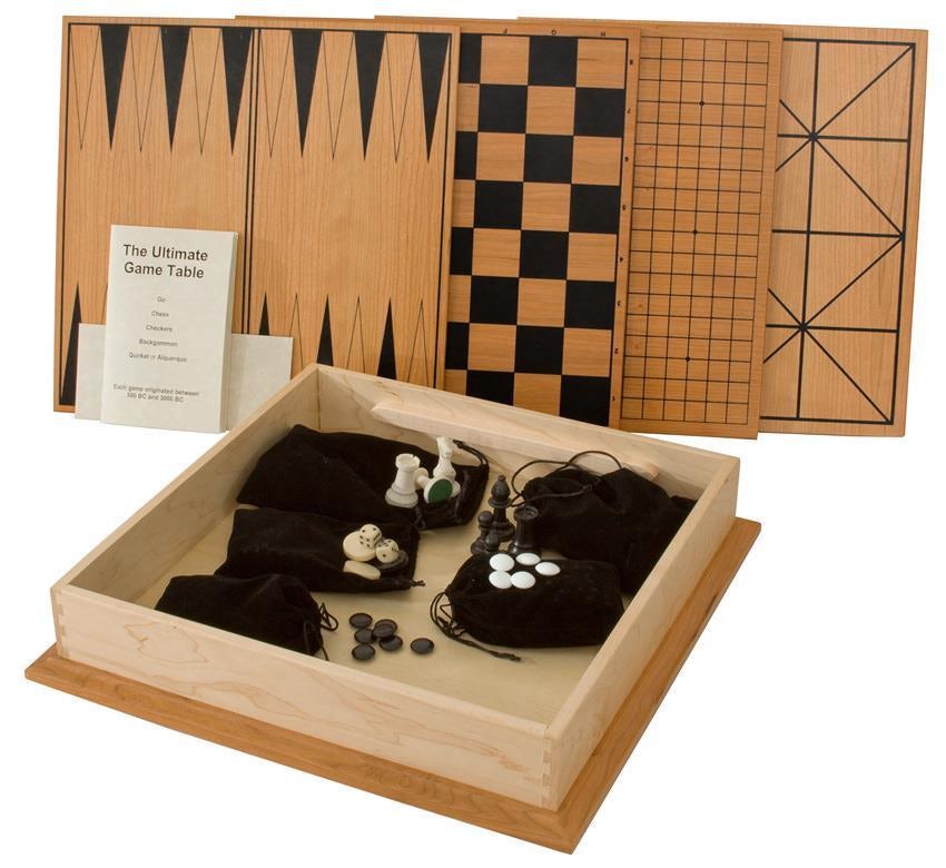 Cherry and Maple Wood Game Box Set from DutchCrafters Amish Furniture