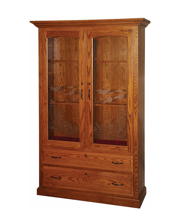Amish Gun Cabinets | Solid Wood Display Cabinets with Glass Doors