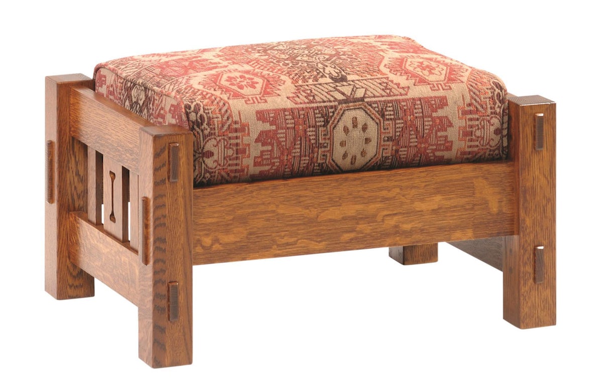 Wooden Morris Cromwell Ottoman from DutchCrafters Amish Furniture