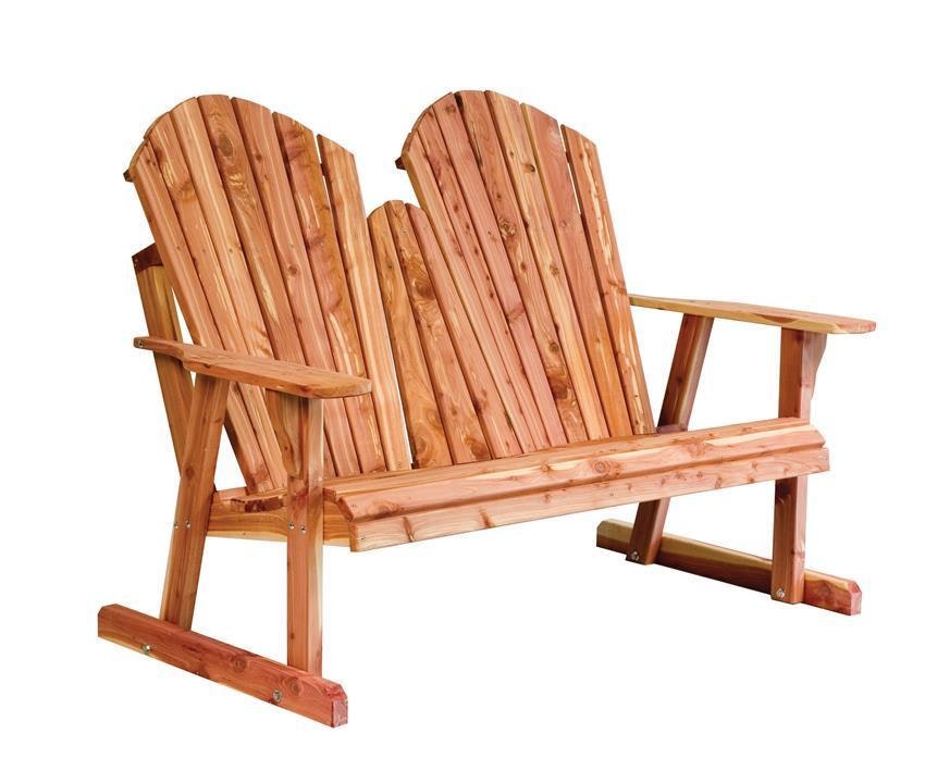 Cedar Adirondack Bench From DutchCrafters Amish Furniture   Pid 49099 Amish 4 New Style Adirondack Love Seat Bench  810 