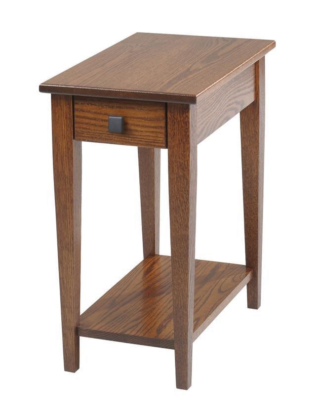 Woodland Shaker Chairside Small End Table with Shelf from