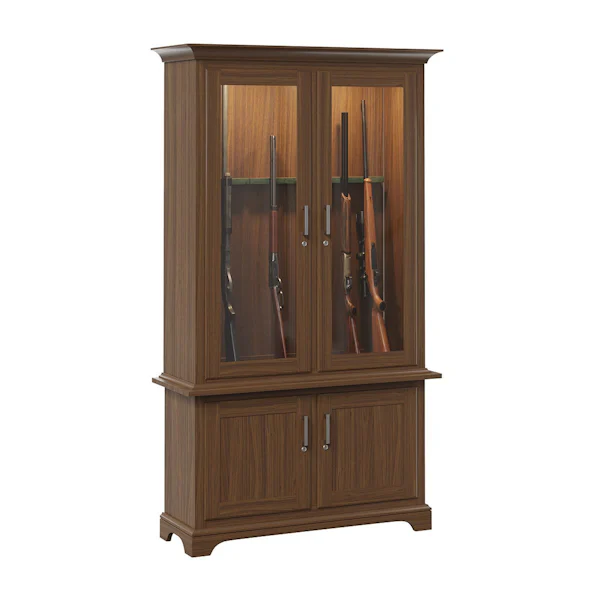 Amish Gun Cabinets | Solid Wood Display Cabinets with Glass Doors