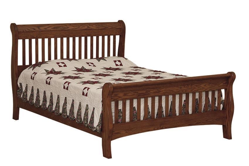 Amish Mission Picket Sleigh Bed from DutchCrafters Amish Furniture
