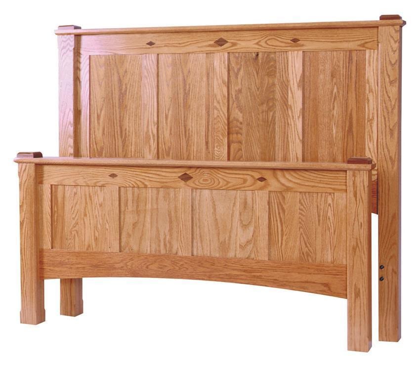 Solid Wood Devonport Mission Panel Bed with Standard Footboard from