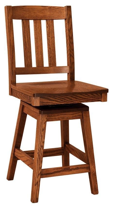 Tampa Mission Swivel Solid Wood Bar Stool From DutchCrafters Amish