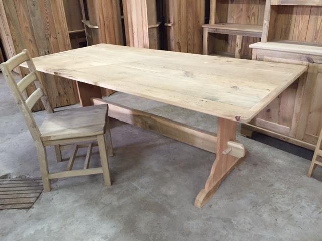 Reclaimed Barn Wood Trestle Table From DutchCrafters Amish Furniture