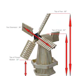 Amish Handcrafted Outdoor Windmill | Amish Yard Decor | Pine Wood