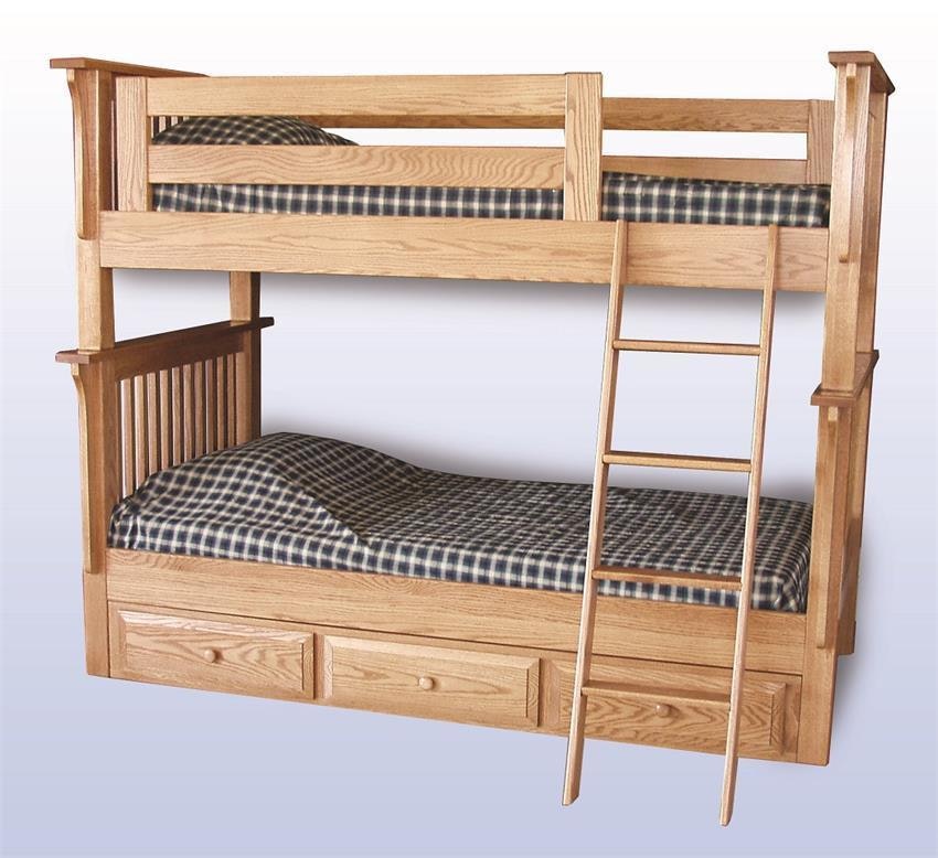 Prairie Mission Bunk Bed With Storage From DutchCrafters Amish