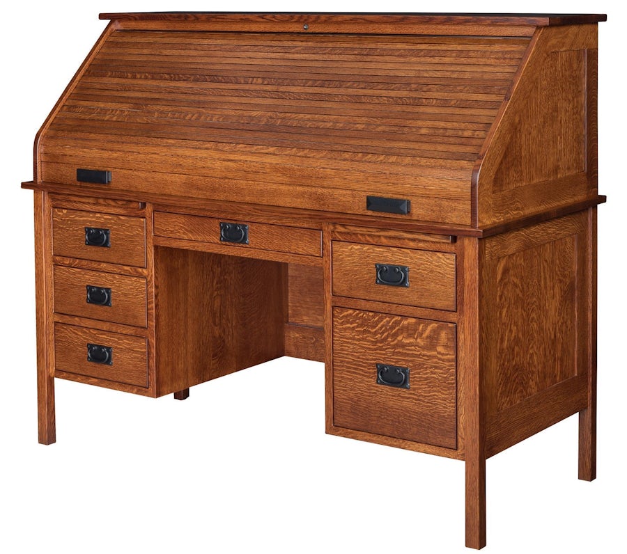 Post Mission Rolltop Desk from DutchCrafters Amish Furniture