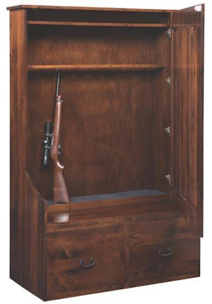 Amish Gun Cabinets | Solid Wood Display Cabinets with Glass Doors