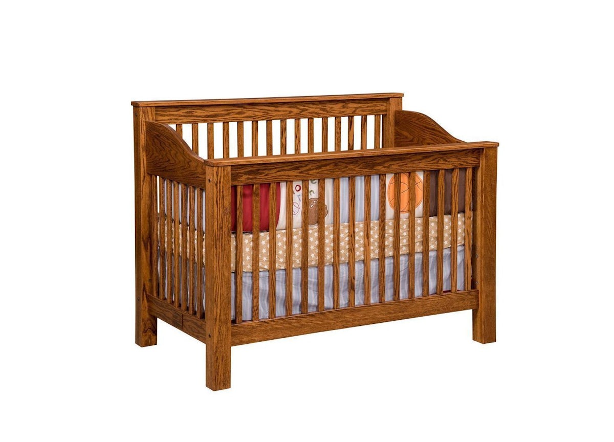 Spokane Mission Conversion Crib from DutchCrafters Amish Furniture