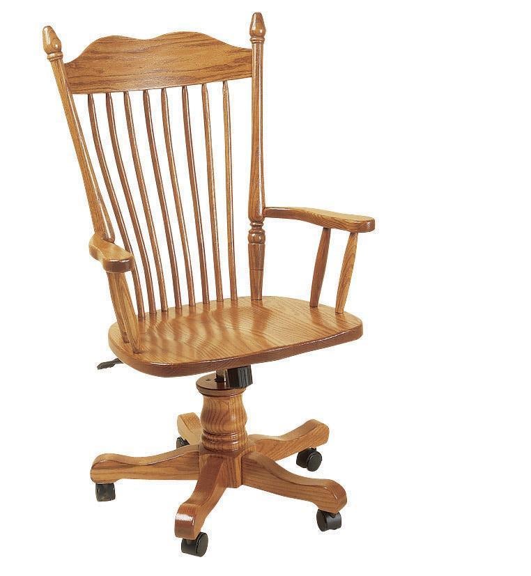 Solid Wood Desk Chair with Gas Lift from DutchCrafters Amish Furniture