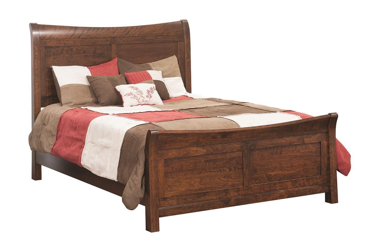 Transitional Solid Wood Sleigh Bed From DutchCrafters Amish Furniture