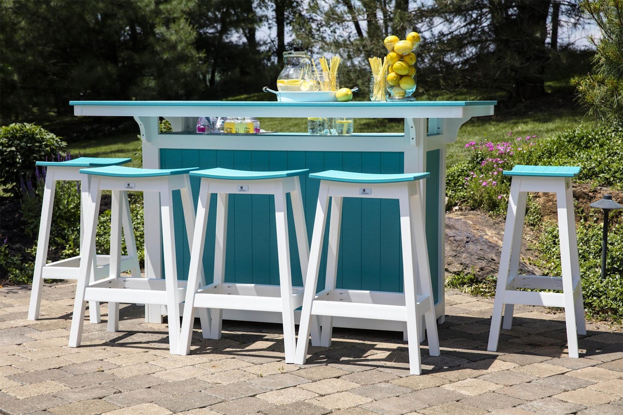 Poly Saddle Outdoor Bar Set