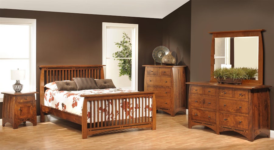 Napa Valley Mission Slat 5 Piece Bedroom Set from DutchCrafters Amish