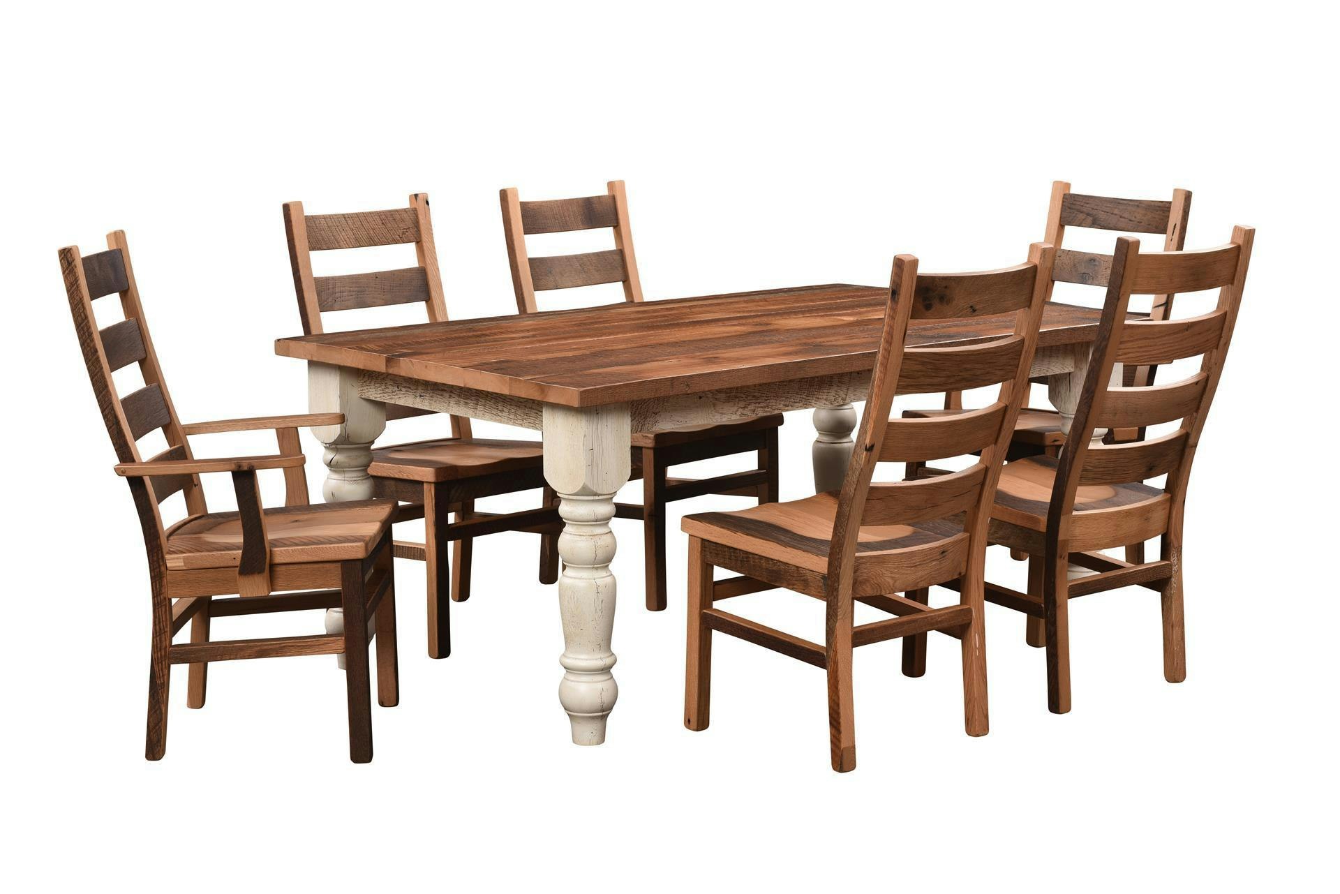 Reclaimed Barnwood Farmhouse Solid Top Dining Table From