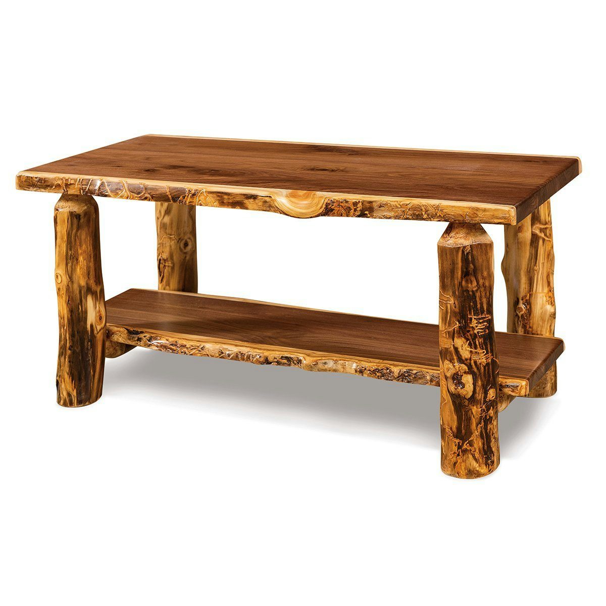 Rustic Log Coffee Table from Dutchcrafters Amish Furniture