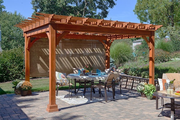 Traditional Pine Pergola Kit from DutchCrafters Amish Furniture