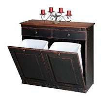 Solid Wood Double Tilt-Out Trash Bin Cabinet from DutchCrafters Amish