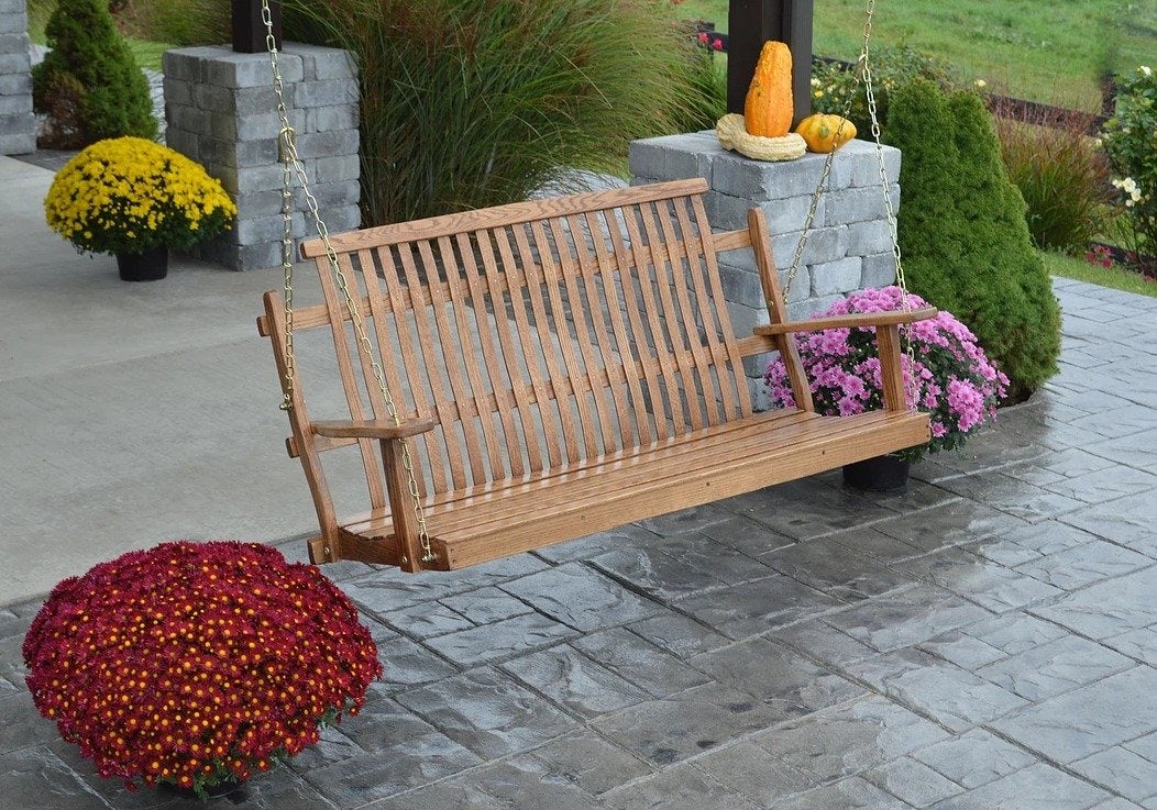 Bent Oak Porch Swing From Dutchcrafters Amish Furniture