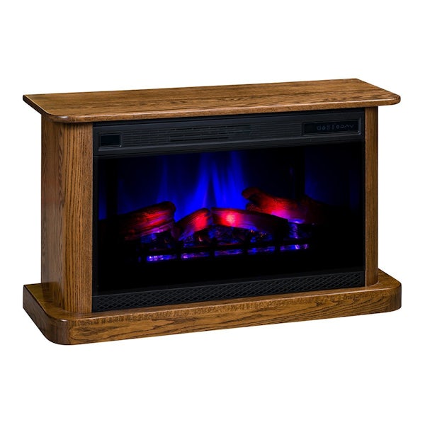 Small Hardwood Tv Stand With Electric Fireplace From Dutchcrafters