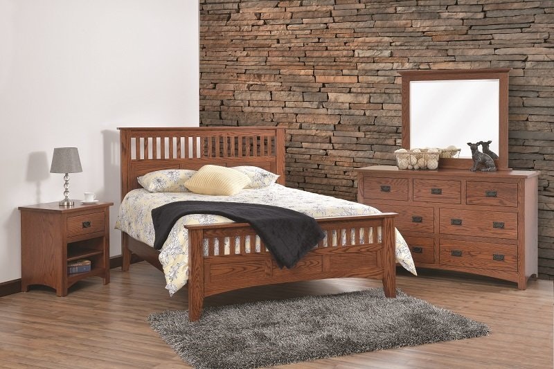 Siesta Mission Bed In Oak Wood - Quick Ship From DutchCrafters Amish