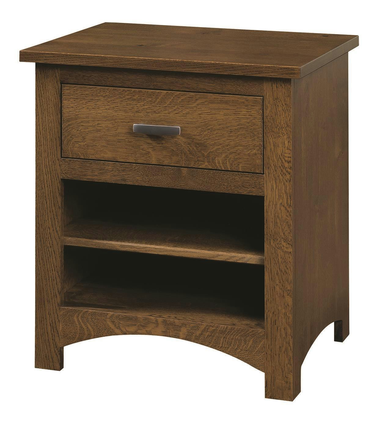 Amish Siesta Mission Nightstand In Oak Wood - Quick Ship From