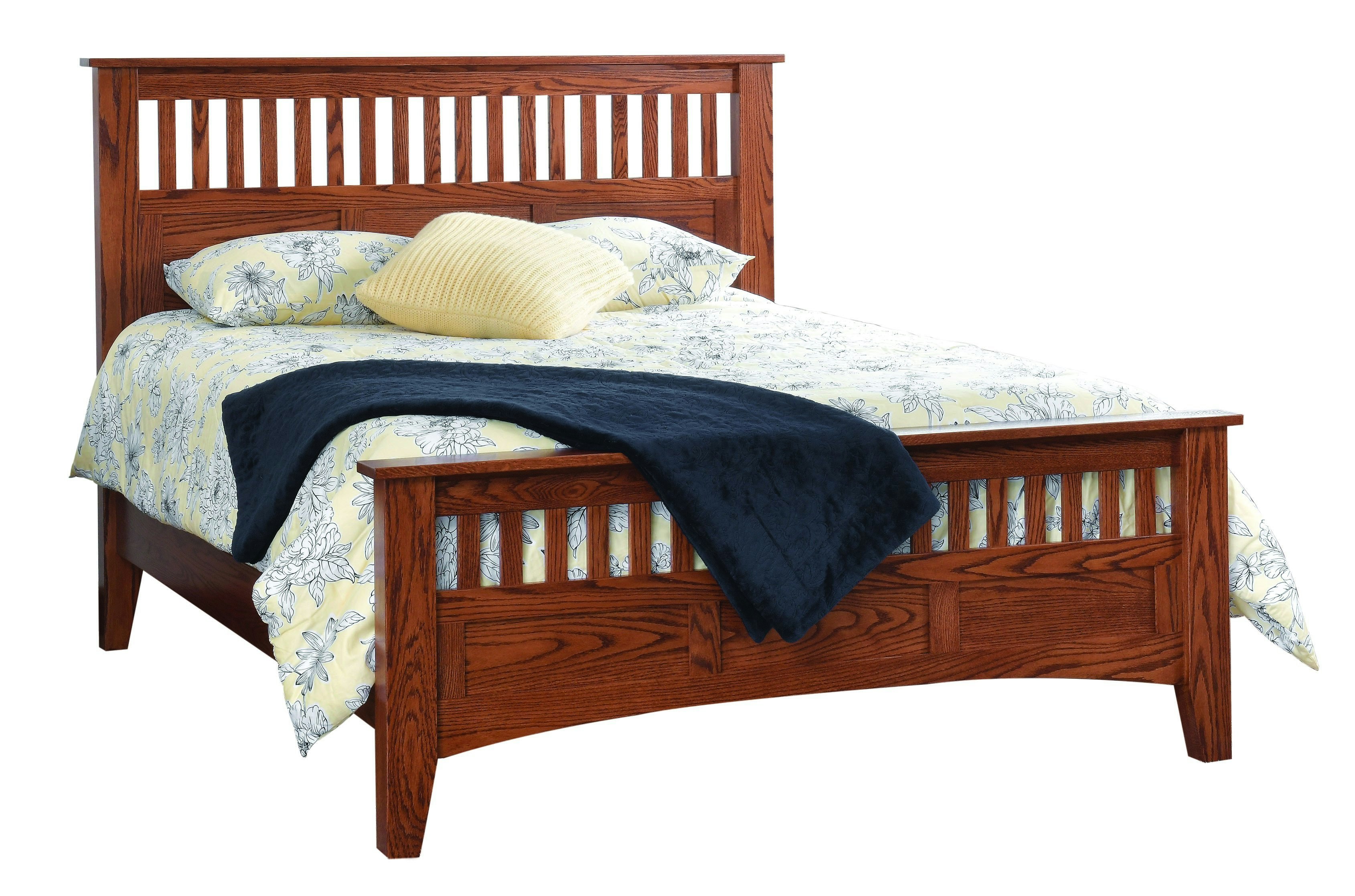 Siesta Mission Bedroom Three Piece Set In Oak Wood - Quick Ship From